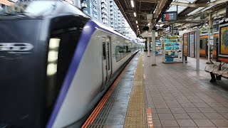 E353系 S115編成 特急おうめ2号東京行が国分寺駅3番線を通過するシーン