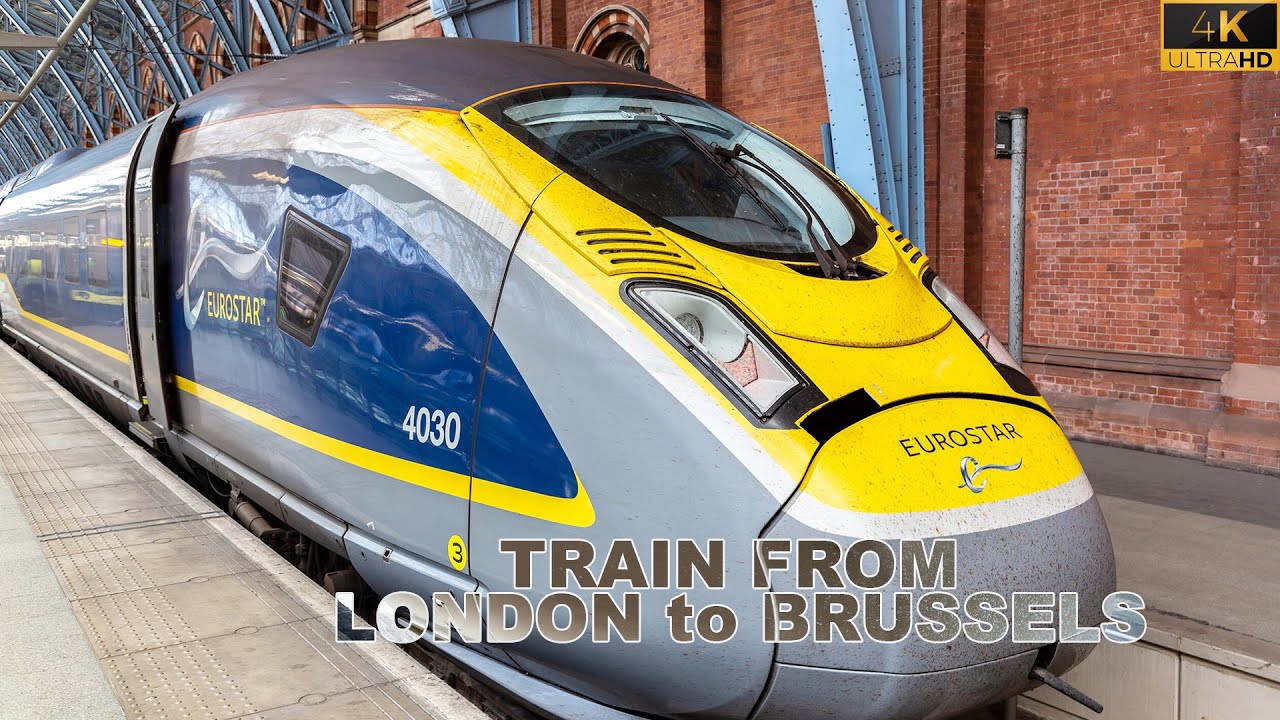 LONDON 🇬🇧 to BRUSSELS 🇧🇪  Eurostar underwater rail with High Speed Train 2024.