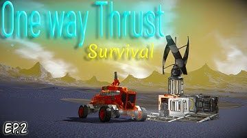 Space Engineers survival series - One Way Thrust ep.2   FIRST CONTACT