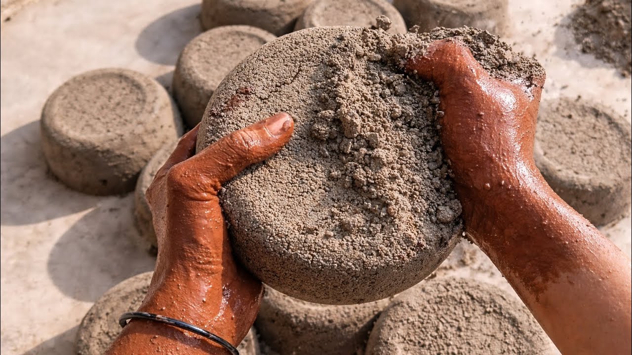 New🔥dusty gritty charcoal dry floor/claypot & water crumbling oddly satisfying video