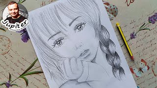 How to draw Cute Girl Face | step by step | Pencil sketch | Drawing Tutorial for beginners