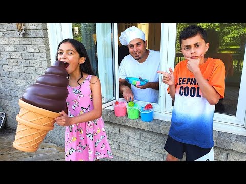Дети покупают вкусное мороженное | Хайди и Зидан