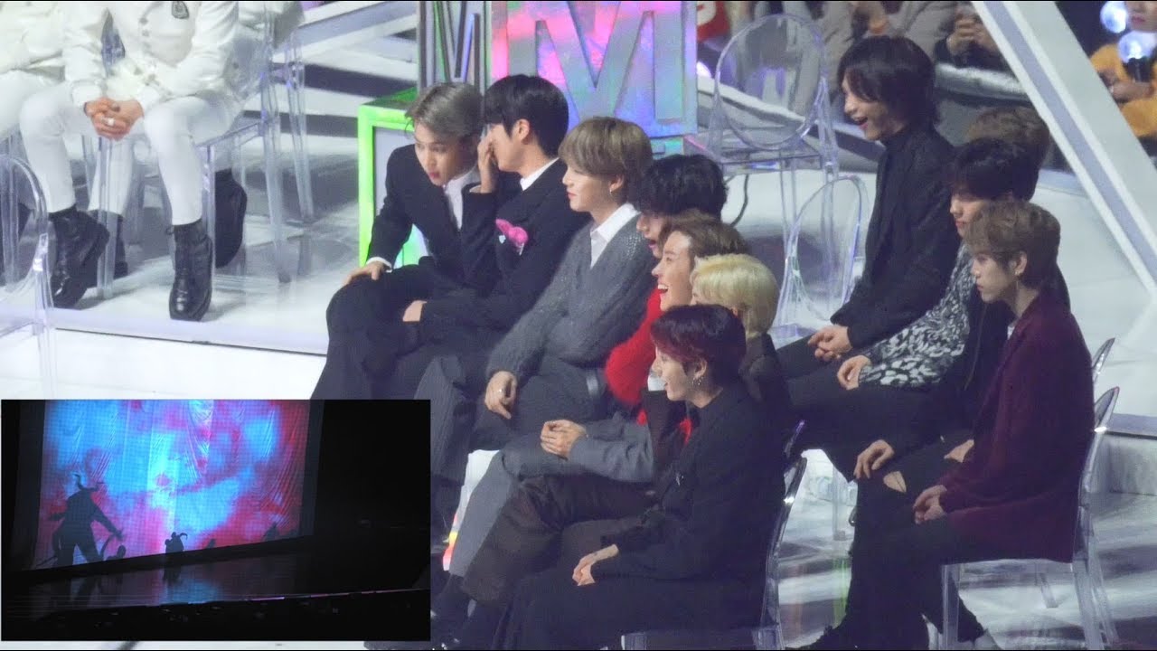 TXT 그림자 무대에 감탄하는 방탄소년단(BTS) Reaction 직캠