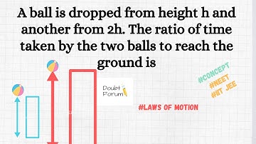 A ball is dropped from height h and another from 2h. The ratio of time taken by the two balls