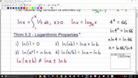 MATH 2413 - Natural Log Function (Differentiation)