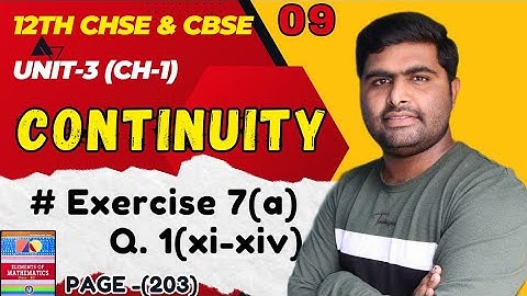 exercise 7a Q.1(xi-xiv) continuity || elements of mathematics class 12 th math solution ||