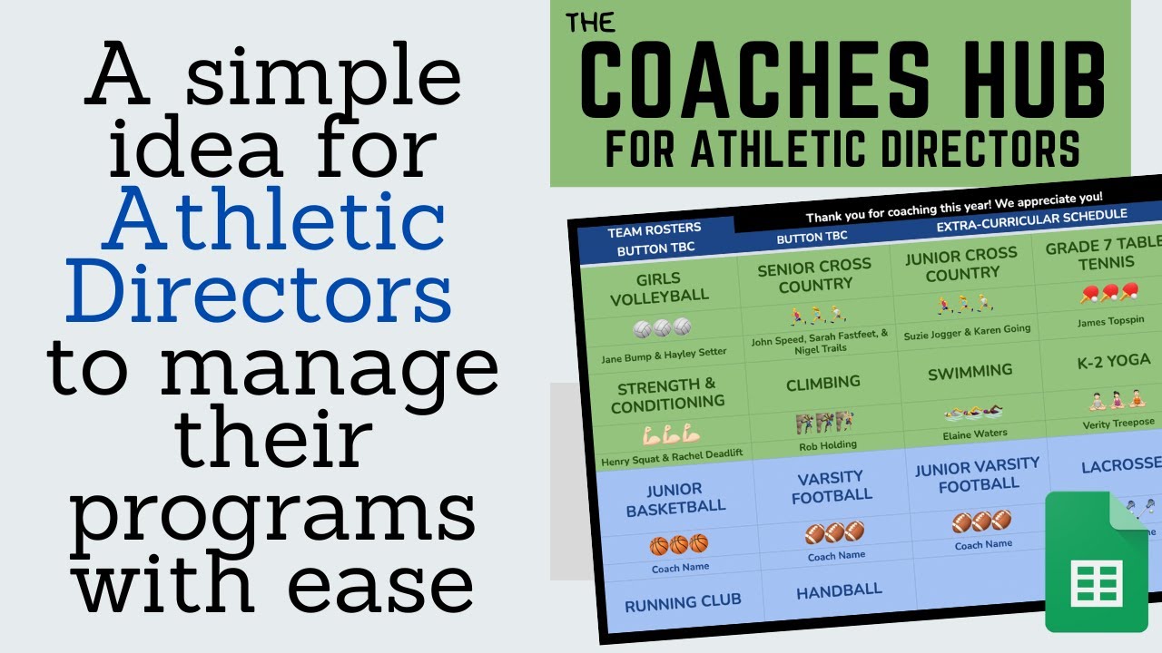the Coaches HUB - a simple idea for Athletic Directors 