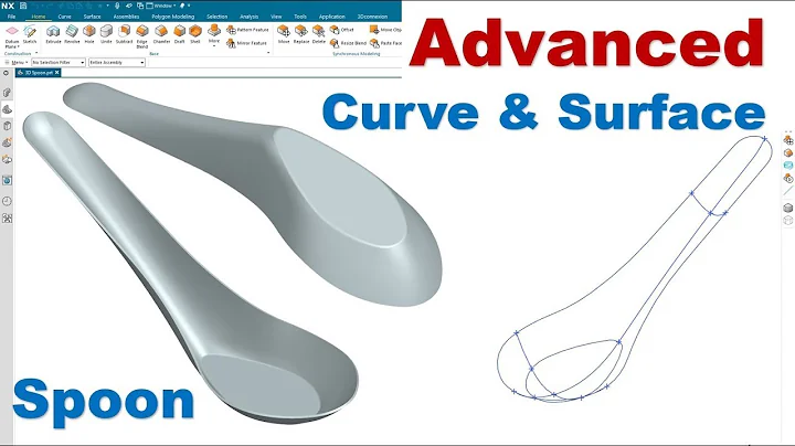 Siemens NX Tutorials #47 | Advanced Curve & Surface - Design Spoon - 3D Excercises | NX CAD / CAM