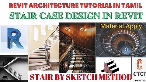 revit staircase design|revit architecture stair by sketch method|revit tutorial in tamil 2022|CTCT