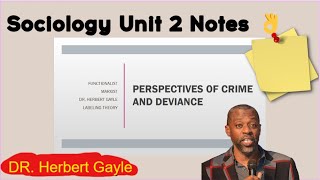 Cape Sociology Perspectives of Crime and Deviance I Lessen 4 I SLC