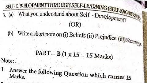 3 rd Sem Understanding the self model question paper