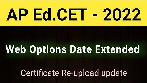 #AP Ed CET 2022 Web Options Date Extended #sampathinformation