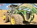 JOHN DEERE 8400R Tractor Stacking Big Bales