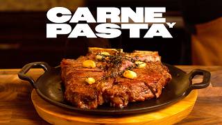 Cena de LUJO con 3 CORTES de carne y Pasta en 4 Minutos sin Asador 🔥