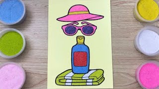 Sand Art for Kids 🏖️😎 | Cute Summer Hat & Sunglasses | Colorful Sand Painting screenshot 2