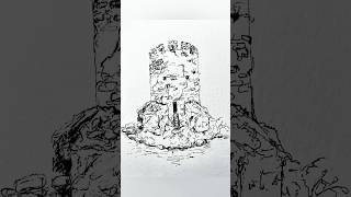 Overgrown Castle art with 🐈 #inktober #inktober2023 #inkdrawing #artyoutuber