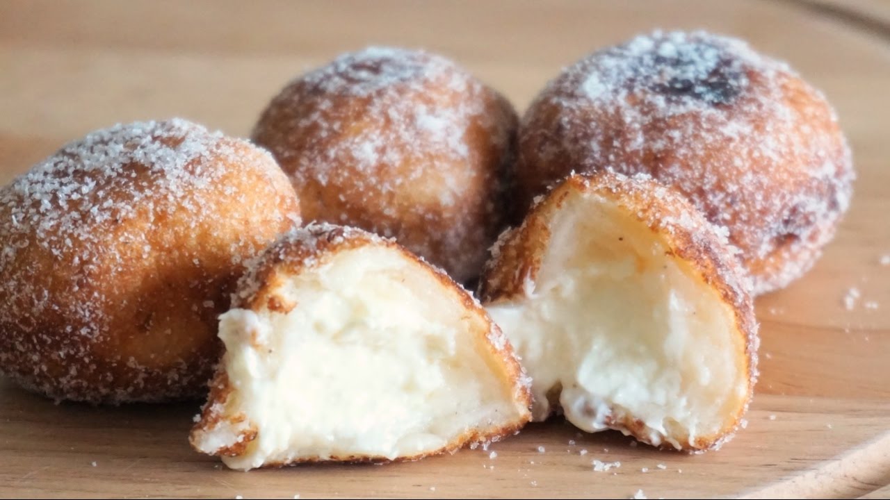 Cream Cheese Glutinous Rice Doughnuts | SweetHailey - YouTube