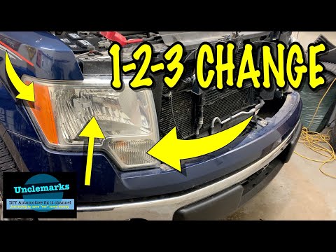 How to replace & change headlight bulbs assembly F150 (EP 187) 2009 to 2014