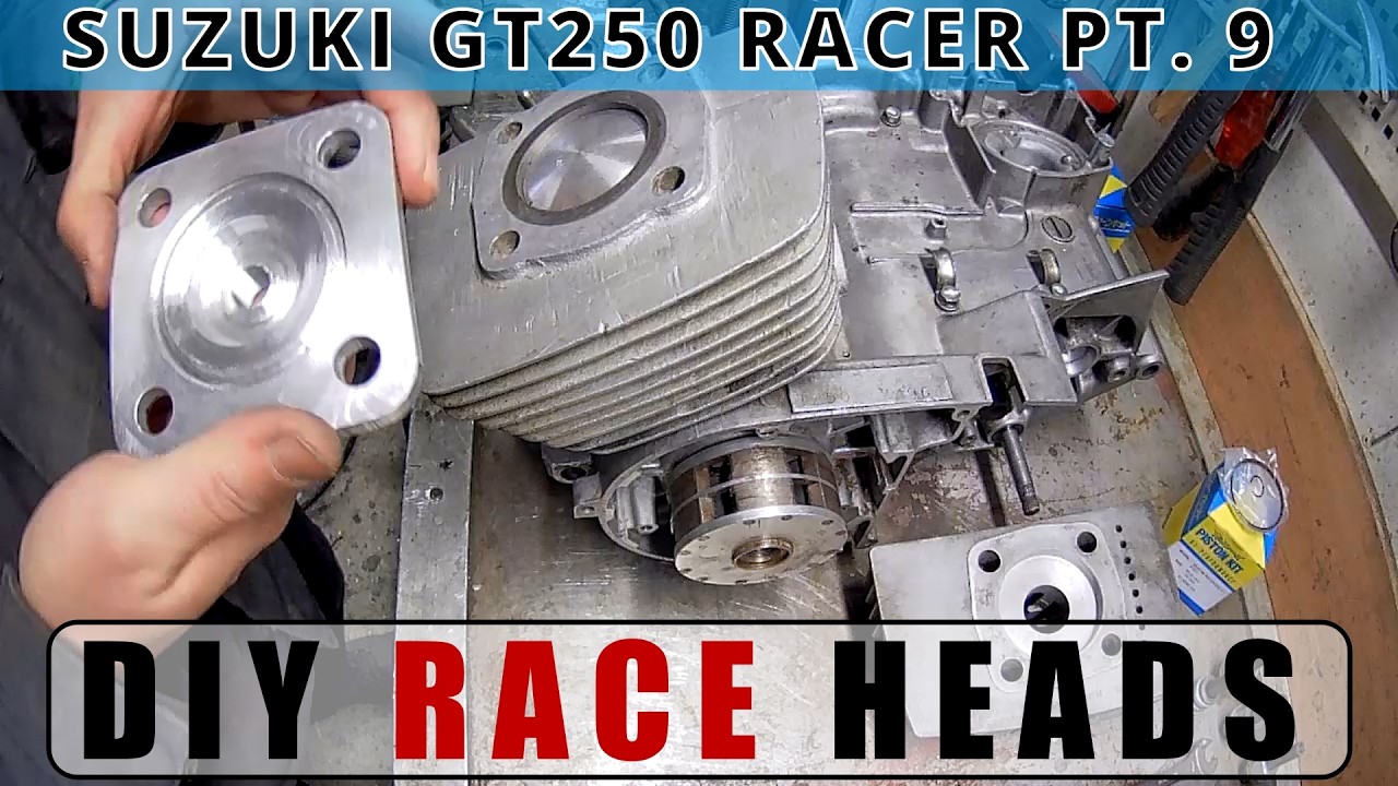 Home made 2 Stroke Toroidal cylinder heads with removable chamber  - Suzuki GT250 Racer build pt. 9