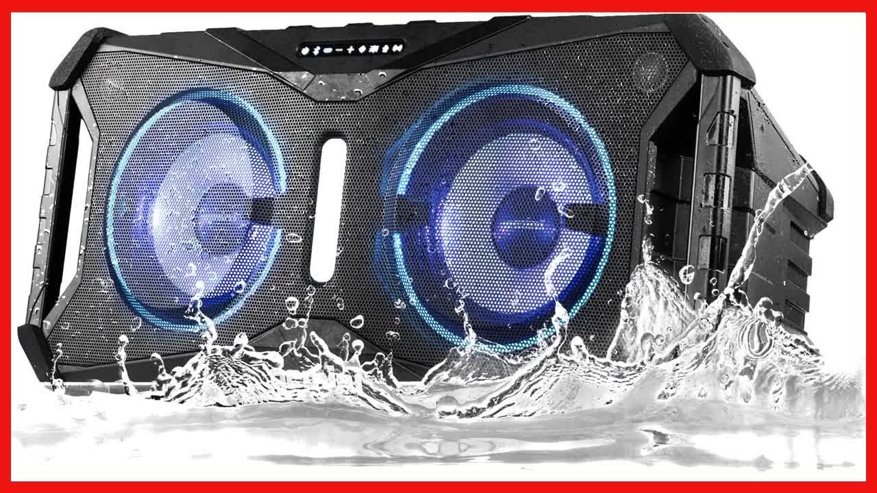 Gemini Soundsplash Portable Waterproof Wireless Bluetooth Speaker W/  Multi-Colored LED Light Show - Mossy Oak 