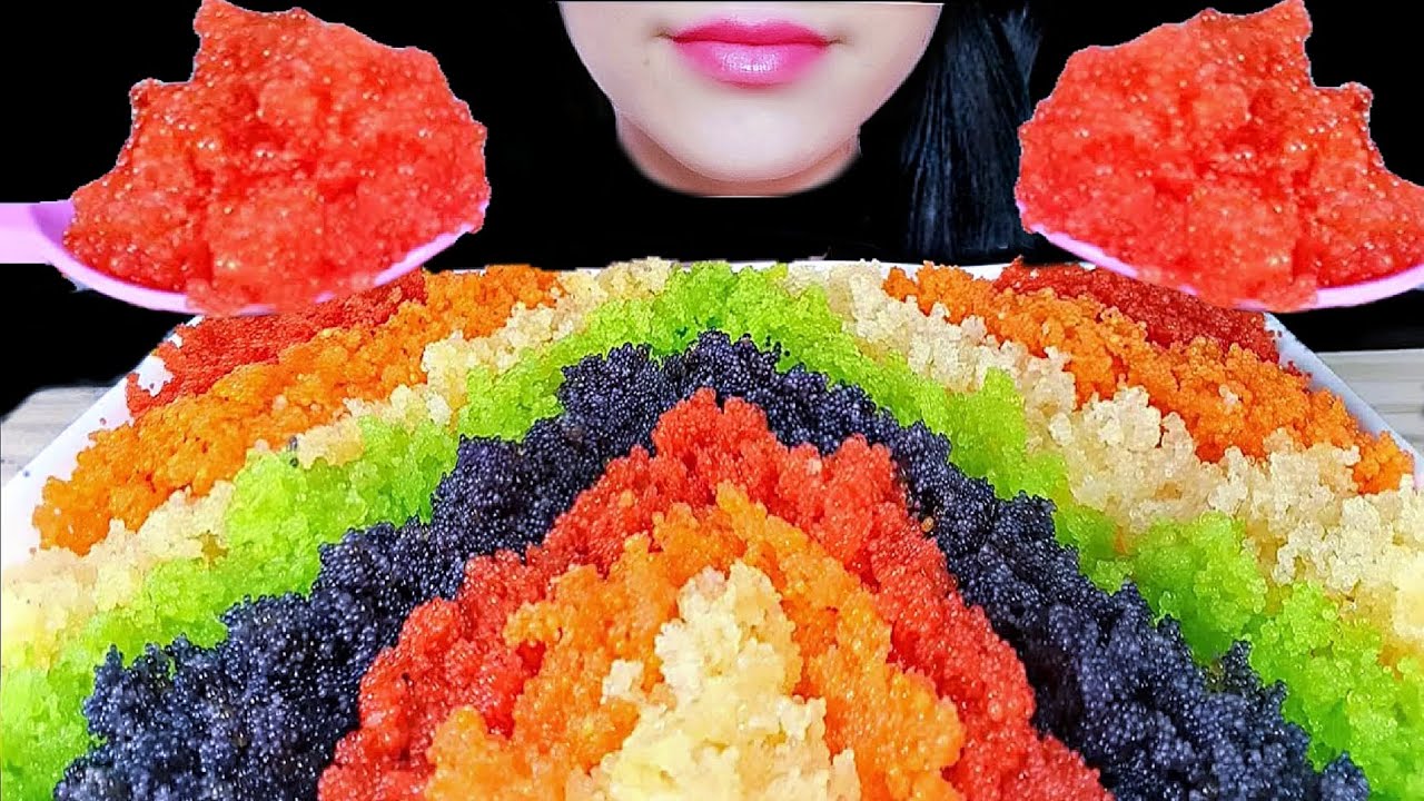 Color Fish Asmr ASMR EATING RAINBOW 🌈FlYING FISH ROE. #asmr #mukbang - YouTube