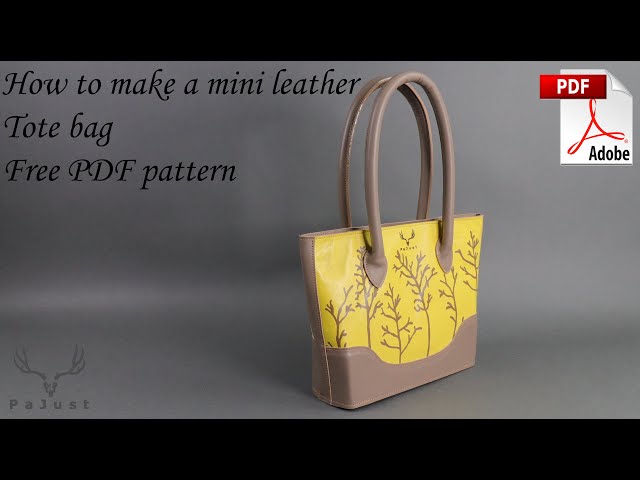 Mini Tote Bag Leather Pattern, PDF Template 