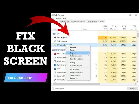 How to Remove Black Screen IF You have End Windows Explorer Task | Fix Black Screen | Latest 2024