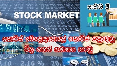 කොටස් වෙළෙඳපොළේ කොටස් ගනුදෙනු මිල ගනන් ගණනය කරමු | Calculate Share Trade Prices Colombo Stock Market