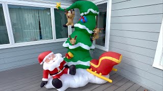 Gemmy 2008 Christmas Tree Crashing Santa Scene Airblown Inflatable Review Lowe s