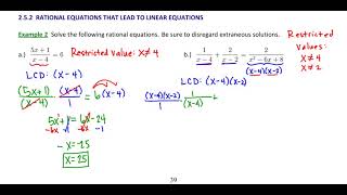 2.5.2 Rational Equations that Lead to Linear Equations