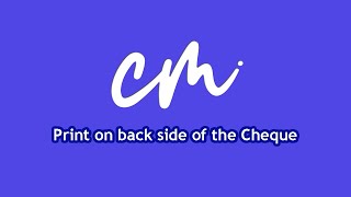 How to Print on the Back Side of Cheques | ChequeMaster