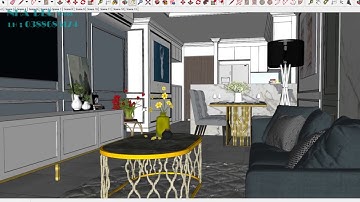 SketchUp | Mô Hình Nội Thất căn hộ chung cư The Gold View  Quận 4