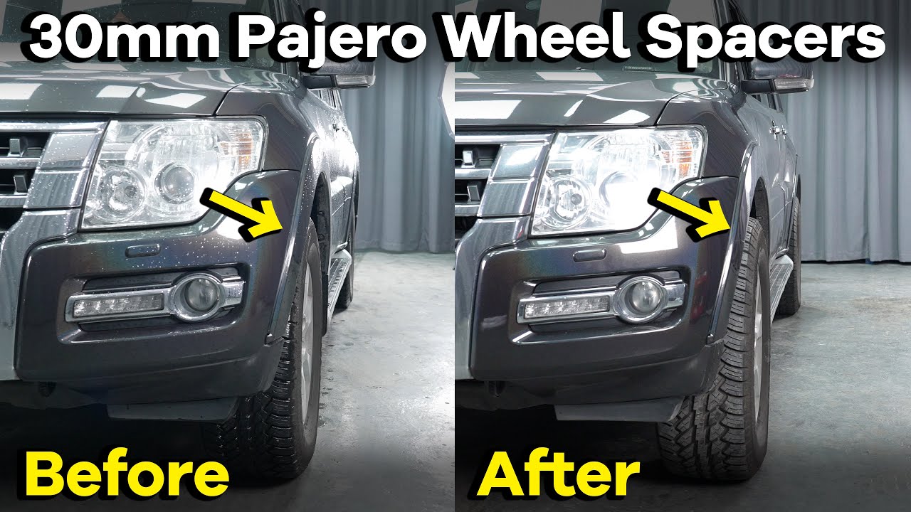 Mitsubishi Pajero 30mm Wheel Spacers Before and After - BONOSS 4x4 V80/V90/V98 Shop