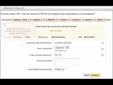 Process Leaver P45:-How do I process a P45 for an employee who's final payrun is not completed?