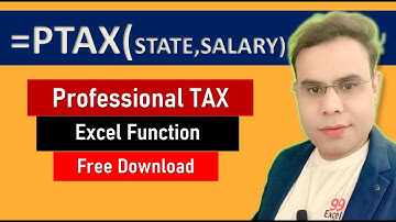 P.TAX Professional Tax Calculation formula in Excel  - PTAX(STATE,SALARY) - IPTM Noida