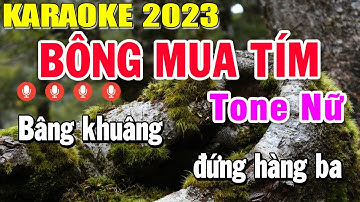 Bông Mua Tím Karaoke Tone Nữ Nhạc Sống 2023 | Trọng Hiếu