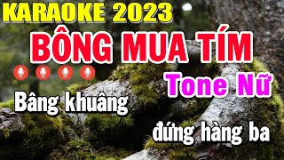 Bông Mua Tím Karaoke Tone Nữ ( Bbm ) Nhạc Sống 2023 | Trọng Hiếu