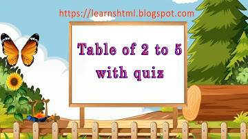 learn multiplication table of 2 to 5, 2 se 5 ka table, 2 se 5 ka pahara, Maths table