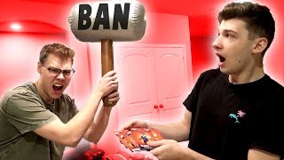 BANNING POKE WITH A BAN HAMMER!! *HE STOLE MY ROBUX* (Roblox IN REAL LIFE)