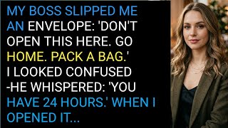 MY BOSS SLIPPED ΜΕ AN ENVELOPE: 'DON'T OPEN THIS HERE. GO HOME. PACK A BAG.' I LOOKED CONFUSED...