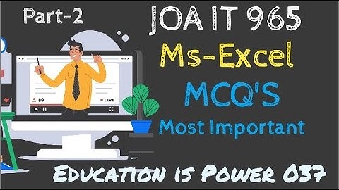 Most Important Ms-Excel Part 2 MCQ