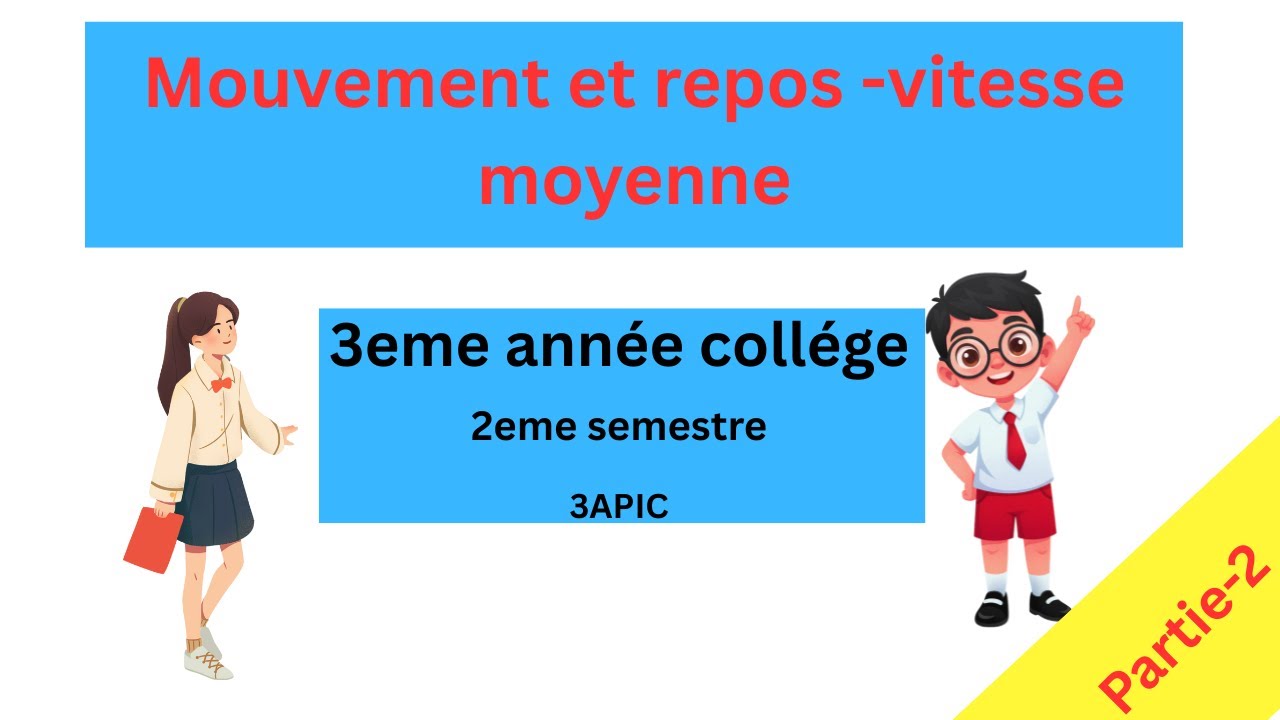mouvement et repos -vitesse moyenne (partie 2) 3eme année college.