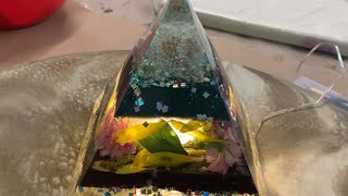 Epoxy resin Art  resin  night light  pyramid