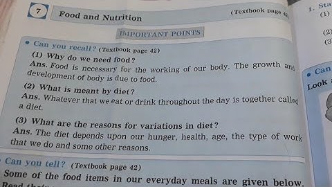 Std. 4 EVS. 1 Lesson 7 Food and Nutrition Digest Answers Maharashtra Board