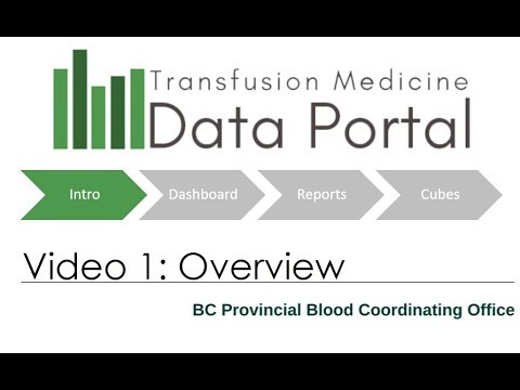 1. Transfusion Medicine Data Portal – Overview