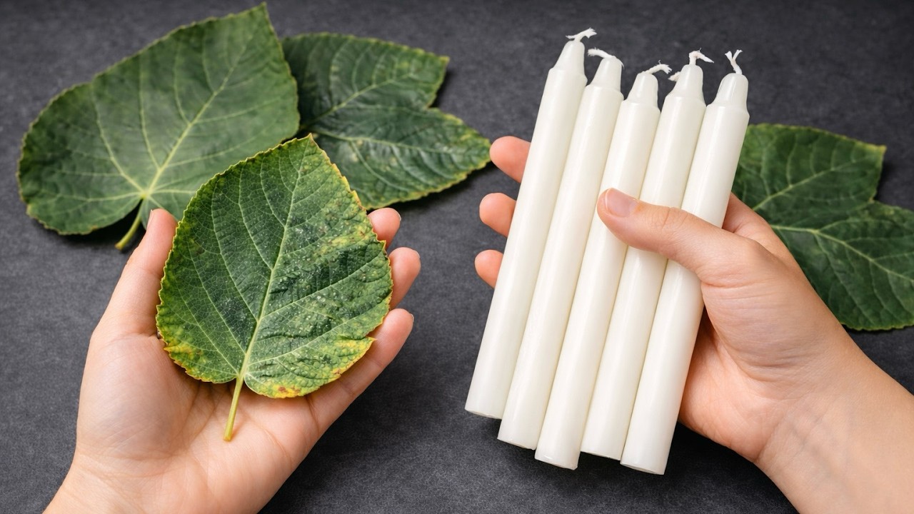 Отличная идея для поделок своими руками из листьев и свечей! Советы и подсказки