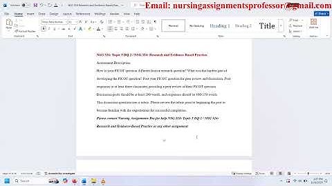 NSG 324: Topic 5 DQ 2 / NSG 324: Research and Evidence-Based Practice