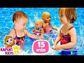 Baby annabell  baby born doll at the swimming pool  kids play toys  baby dollss for kids