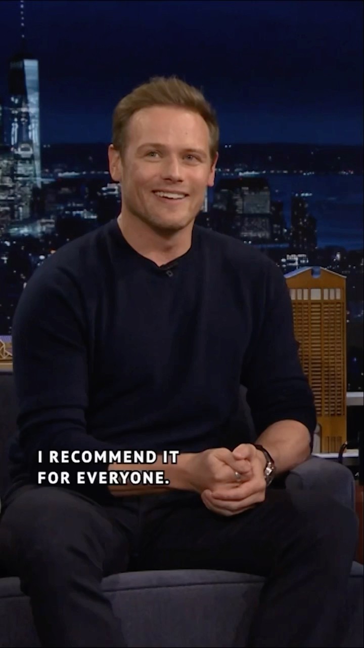 #SamHeughan rappelled 20,000 feet in the air in Nepal ? #FallonTonight #JimmyFallon #Outlander
