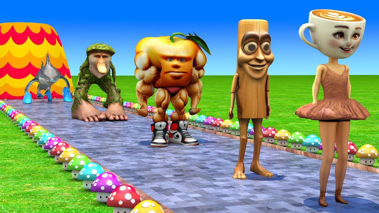 Long Slide Game With Italian Brainrot Tung Tung Sahur Ballerina Cappuccina 3d Funny Animal Game